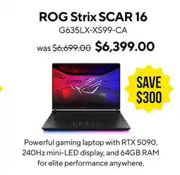 ASUS ROG Strix SCAR 16 Laptop offer