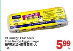 T&T Supermarket BF OMEGA PLUS SOLAR FREE RANGE EGGS-LARGE BF, 12S offer