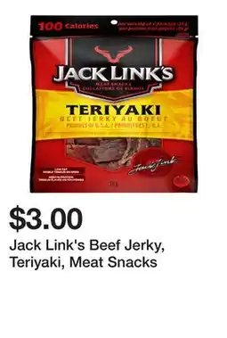 Dollarama Jack Link's Beef Jerky, Teriyaki, Meat Snacks offer