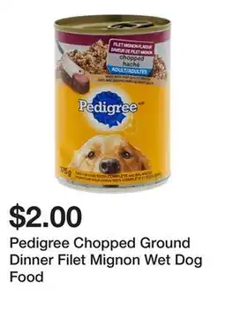 Dollarama Pedigree Chopped Ground Dinner Filet Mignon Wet Dog Food offer