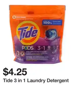 Dollarama Tide 3 in 1 Laundry Detergent offer