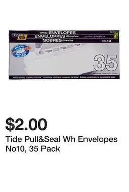 Dollarama Tide Pull&Seal Wh Envelopes No10, 35 Pack offer