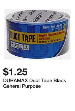 Dollarama DURAMAX Duct Tape Black General Purpose offer
