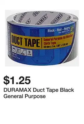 Dollarama DURAMAX Duct Tape Black General Purpose offer
