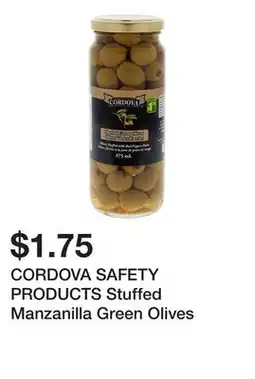 Dollarama CORDOVA SAFETY PRODUCTS Stuffed Manzanilla Green Olives offer