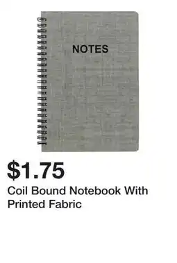 Dollarama Coil Bound Notebook With Printed Fabric offer
