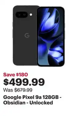 Best Buy Google Pixel 9a 128GB - Obsidian - Unlocked offer