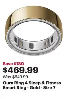 Best Buy Oura Ring 4 Sleep & Fitness Smart Ring - Gold - Size 7 offer