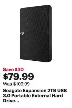 Best Buy Seagate Expansion 2TB USB 3.0 Portable External Hard Drive (STKM2000400) - Black offer