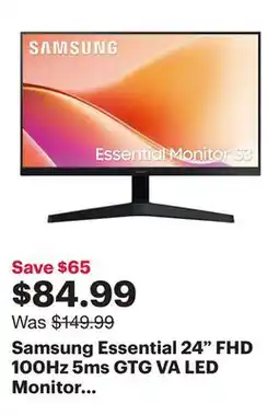 Best Buy Samsung Essential 24 FHD 100Hz 5ms GTG VA LED Monitor (LS24F330EANXZA) - Black - Only at Best Buy offer
