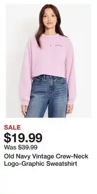 Old Navy Old Navy Vintage Crew-Neck Logo-Graphic Sweatshirt offer