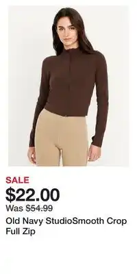 Old Navy Old Navy StudioSmooth Crop Full Zip offer