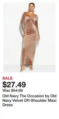 Old Navy Old Navy The Occasion by Old Navy Velvet Off-Shoulder Maxi Dress offer