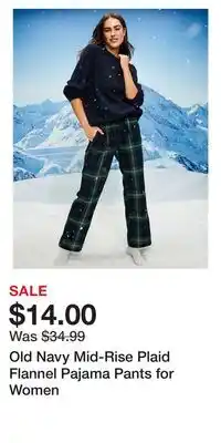 Old Navy Old Navy Mid-Rise Plaid Flannel Pajama Pants for Women offer