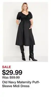 Old Navy Old Navy Maternity Puff-Sleeve Midi Dress offer