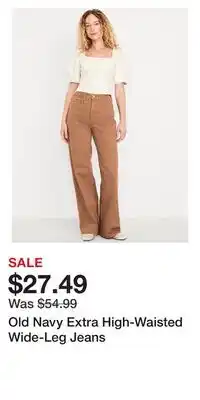 Old Navy Old Navy Extra High-Waisted Wide-Leg Jeans offer