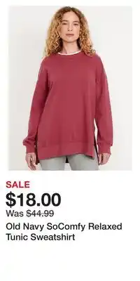 Old Navy Old Navy SoComfy Relaxed Tunic Sweatshirt offer