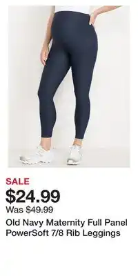 Old Navy Old Navy Maternity Full Panel PowerSoft 7/8 Rib Leggings offer