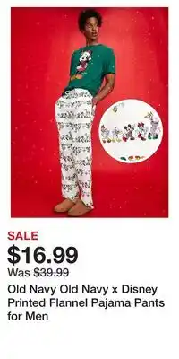 Old Navy Old Navy Old Navy x Disney Printed Flannel Pajama Pants for Men offer