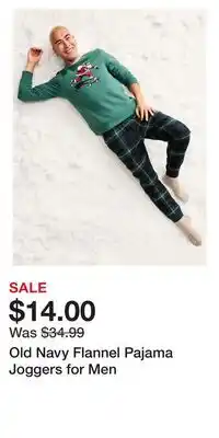 Old Navy Old Navy Flannel Pajama Joggers for Men offer