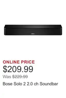 Costco Bose Solo 2 2.0 ch Soundbar offer