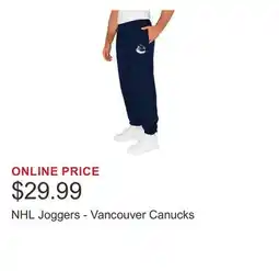 Costco NHL Joggers - Vancouver Canucks offer