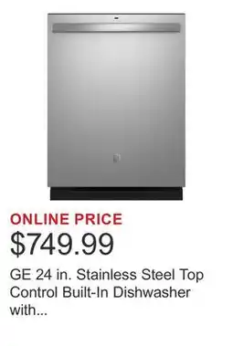 Costco GE 24 in. Stainless Steel Top Control Built-In Dishwasher with Sanitize Cycle offer