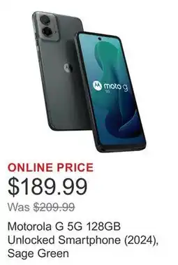 Costco Motorola G 5G 128GB Unlocked Smartphone (2024), Sage Green offer
