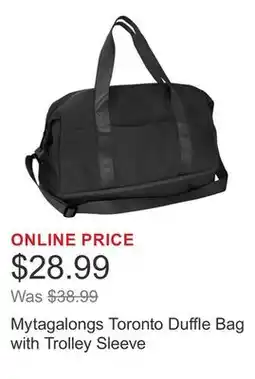 Costco Mytagalongs Toronto Duffle Bag with Trolley Sleeve offer
