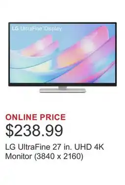 Costco LG UltraFine 27 in. UHD 4K Monitor (3840 x 2160) offer