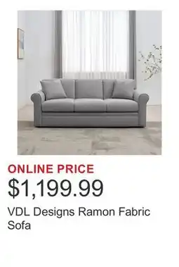 Costco VDL Designs Ramon Fabric Sofa offer