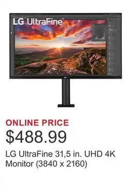 Costco LG UltraFine 31,5 in. UHD 4K Monitor (3840 x 2160) offer