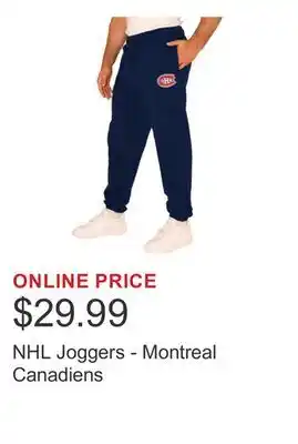 Costco NHL Joggers - Montreal Canadiens offer