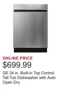 Costco GE 24 in. Built-in Top Control Tall Tub Dishwasher with Auto Open Dry offer