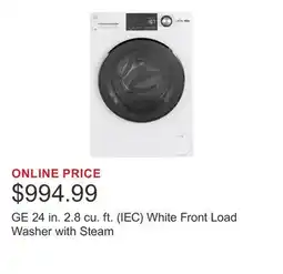 Costco GE 24 in. 2.8 cu. ft. (IEC) White Front Load Washer with Steam offer