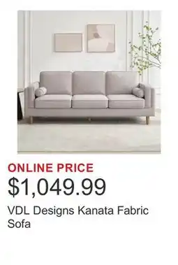 Costco VDL Designs Kanata Fabric Sofa offer