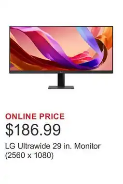 Costco LG Ultrawide 29 in. Monitor (2560 x 1080) offer
