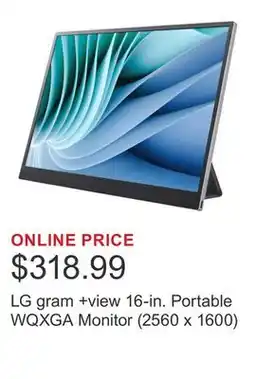 Costco LG gram +view 16-in. Portable WQXGA Monitor (2560 x 1600) offer