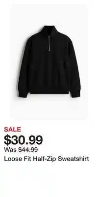 H&M Loose Fit Half-Zip Sweatshirt offer