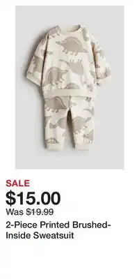 H&M 2-Piece Printed Brushed-Inside Sweatsuit offer