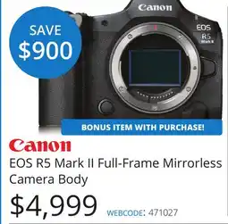 Vistek Canon EOS R5 Mark II Full-Frame Mirrorless Camera Body offer