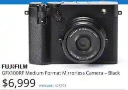 Vistek FUJIFILM GFX100RF Medium Format Mirrorless Camera – Black offer