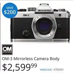 Vistek OM-3 Mirrorless Camera Body offer