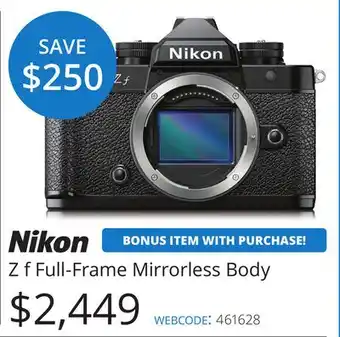 Vistek Nikon Full-Frame Mirrorless Body offer