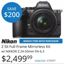 Vistek Full-Frame Mirrorless Kit w/NIKKOR Z 24-50mm f/4-6.3 offer