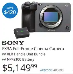 Vistek Sony FX3A Full-Frame Cinema Camera offer