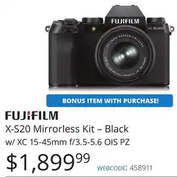 Vistek FUJIFILM X-S20 Mirrorless Kit-Black w/XC 15-45mm f/3.5-5.6 OIS offer