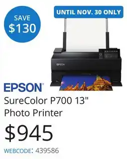 Vistek EPSON SureColor P700 13 Photo Printer offer