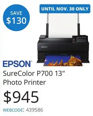 Vistek EPSON SureColor P700 13 Photo Printer offer
