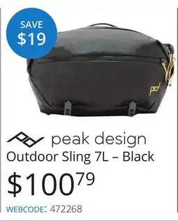 Vistek peak design Outdoor Sling 7L-Black offer